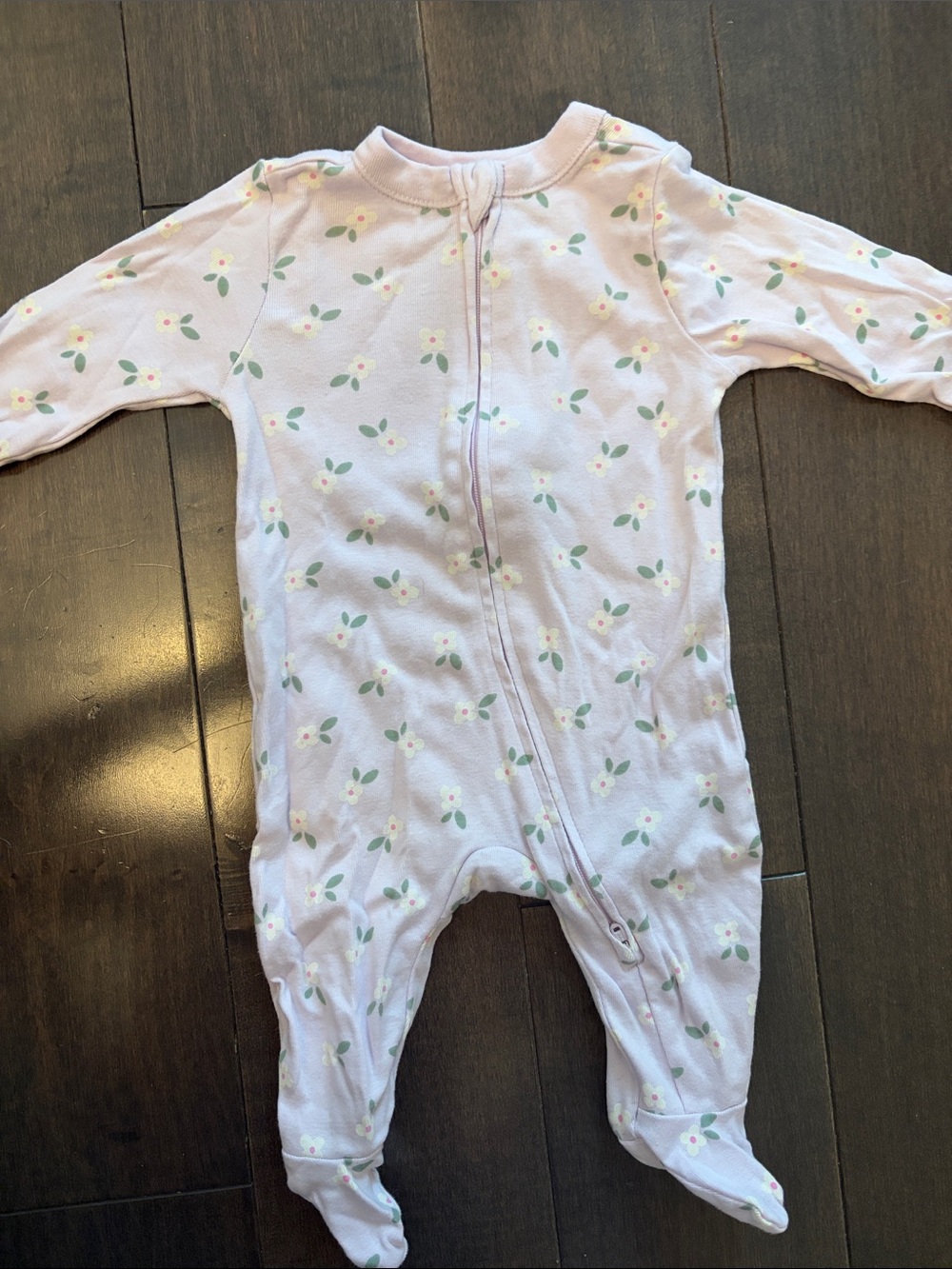 Old Navy Light Pink Floral Footed One-Piece
